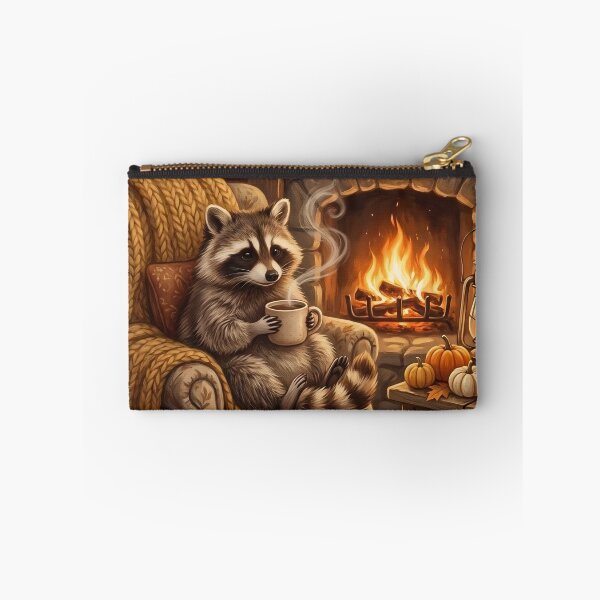 Item preview, Cozy Coffee Raccoon – Cottagecore Woodland Animal Wall Art designed and sold by ZyxDes.