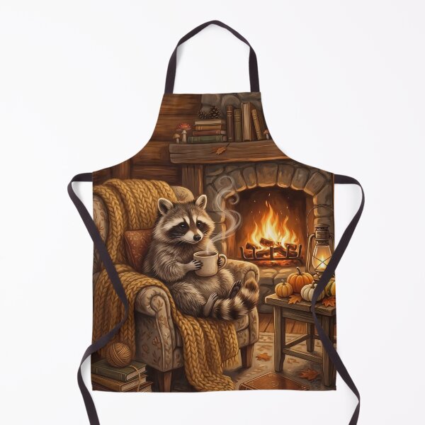 Item preview, Cozy Coffee Raccoon – Cottagecore Woodland Animal Wall Art designed and sold by ZyxDes.