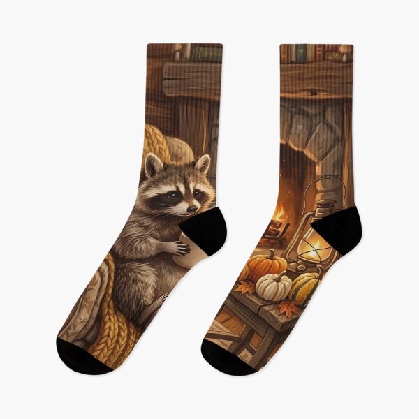 Item preview, Cozy Coffee Raccoon – Cottagecore Woodland Animal Wall Art designed and sold by ZyxDes.