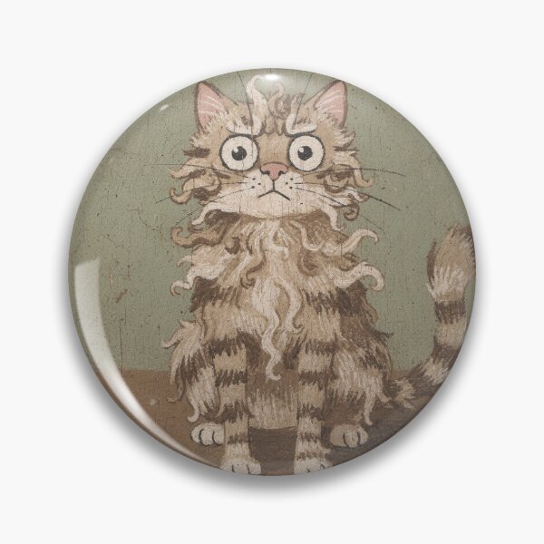 Item preview, Curly LaPerm Cat Startled by the Vacuum Folk Art designed and sold by PictorialWhimsy.