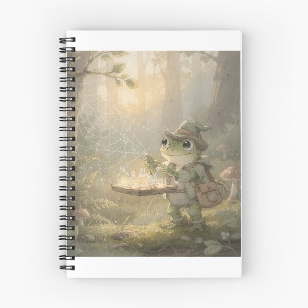 Item preview, Frog Dew Collector Filling Tiny Bottles at Dawn Cottagecore Art designed and sold by PictorialWhimsy.