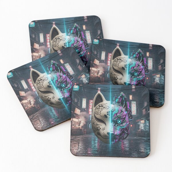 Item preview, Neon Paradox: Cyber-Kitsune in Neo Tokyo Alley designed and sold by Neo Tokio.