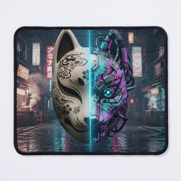 Item preview, Neon Paradox: Cyber-Kitsune in Neo Tokyo Alley designed and sold by Neo Tokio.