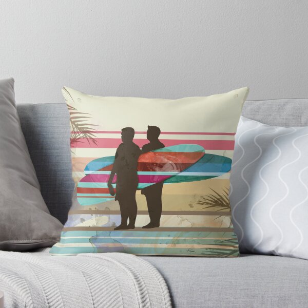 Item preview, Vintage Retro Tropical Surfer Silhouette with Longboards designed and sold by Karin Taylor.