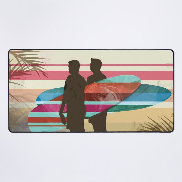 Item preview, Vintage Retro Tropical Surfer Silhouette with Longboards designed and sold by Karin Taylor.