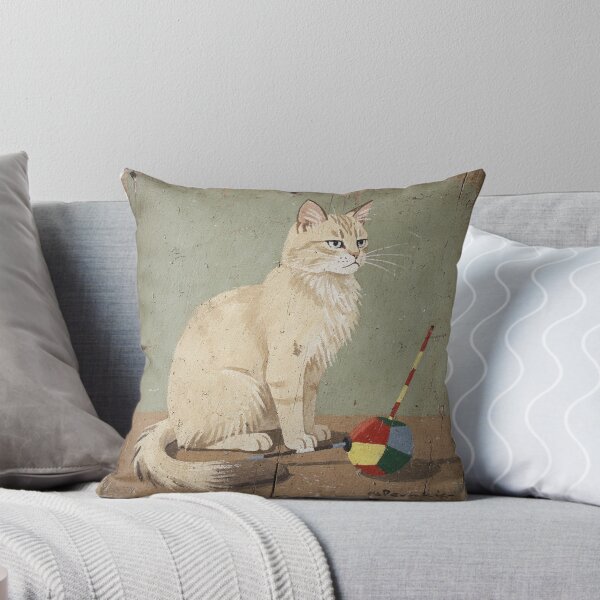 Item preview, Sulking Balinese Cat Ignoring a Brand-New Toy Folk Art designed and sold by PictorialWhimsy.