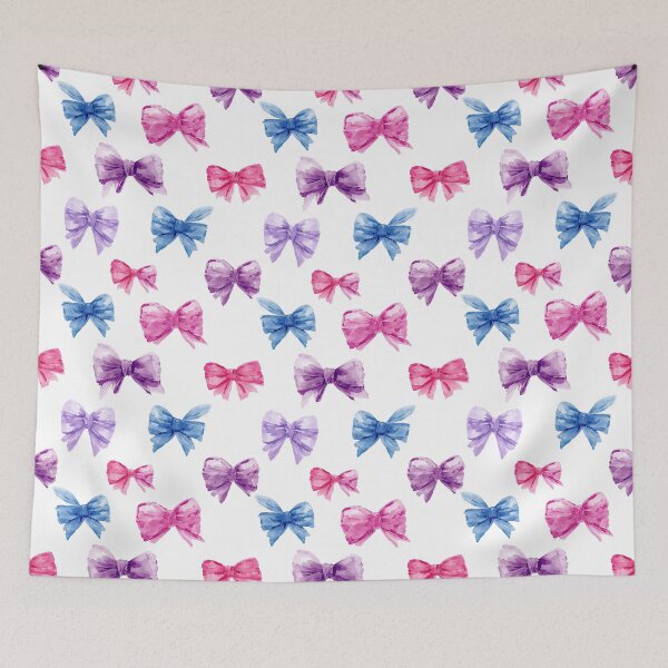 Item preview, Coquette watercolor Bows Pattern In Purple And Pink designed and sold by Zazizu.
