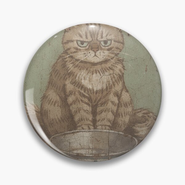 Item preview, Kurilian Bobtail Cat Judging the Empty Treat Tin Folk Art designed and sold by PictorialWhimsy.