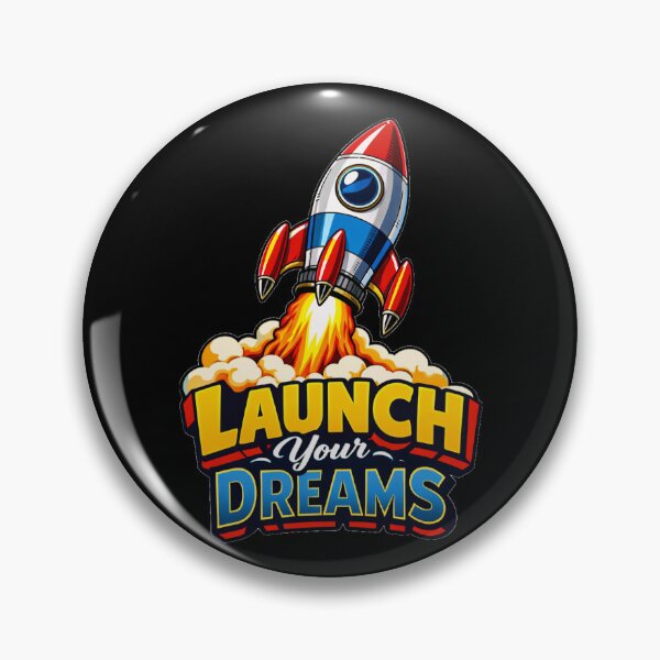 Item preview, Retro Rocket Ship Blasting Off Launch Your Dreams Space Pop Art designed and sold by DeliaDesignsCo.