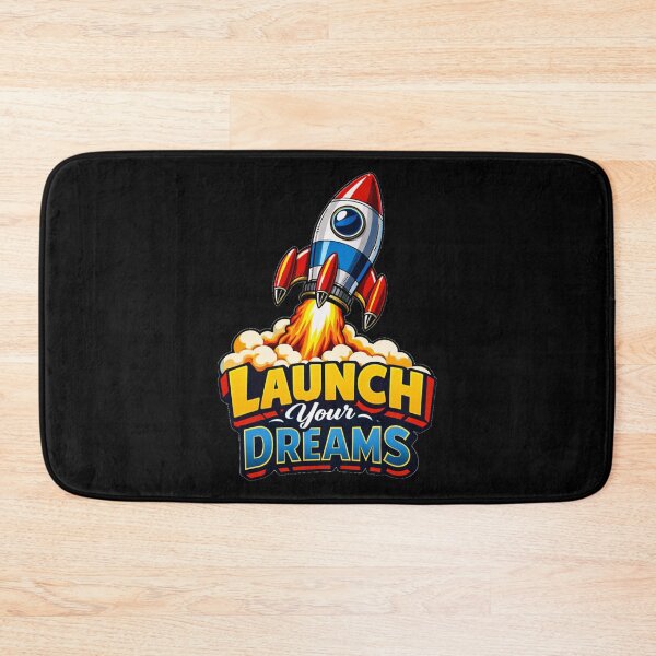 Item preview, Retro Rocket Ship Blasting Off Launch Your Dreams Space Pop Art designed and sold by DeliaDesignsCo.