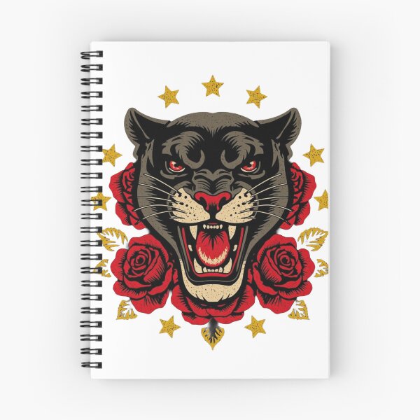 Item preview, Traditional Tattoo Black Panther with Red Roses and Stars designed and sold by Ankushpc.