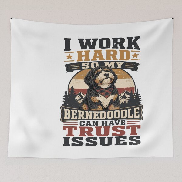 Item preview, bernedoodle club - bernedoodle mom - bernedoodle dad - retro dog shirt - vintage varsity dog designed and sold by JansenGS.