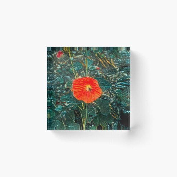Item preview, Impressionist Burnt Orange Hollyhock Moody Garden designed and sold by BalkanBloom.