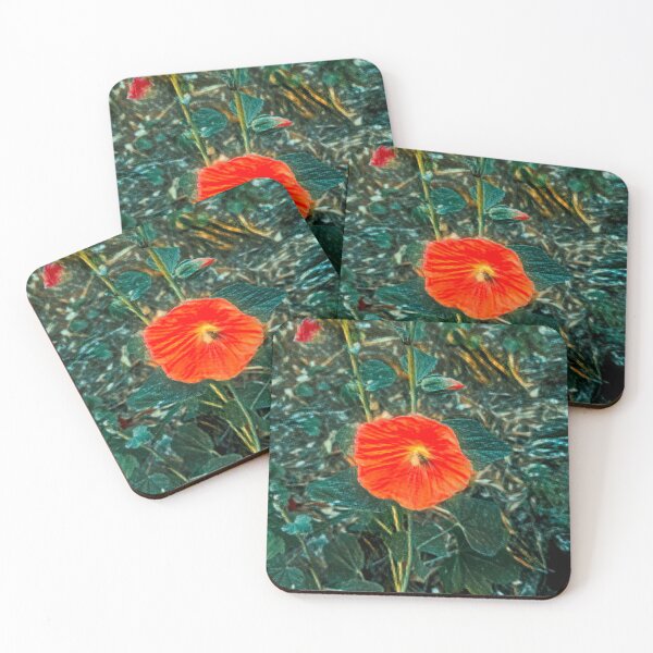 Item preview, Impressionist Burnt Orange Hollyhock Moody Garden designed and sold by BalkanBloom.
