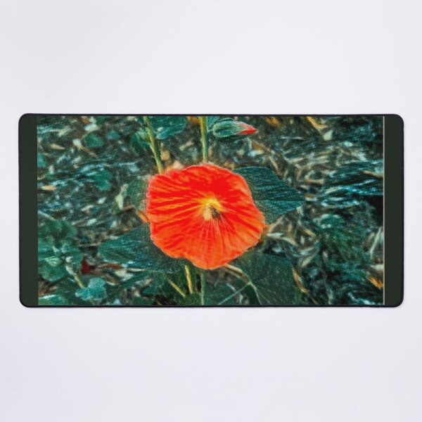 Item preview, Impressionist Burnt Orange Hollyhock Moody Garden designed and sold by BalkanBloom.