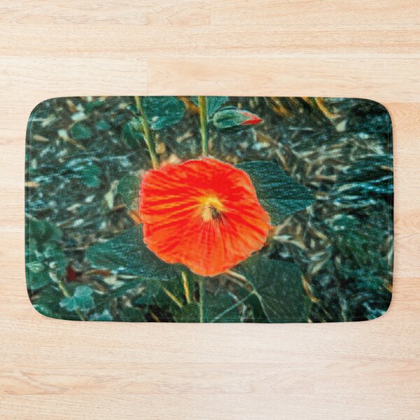 Item preview, Impressionist Burnt Orange Hollyhock Moody Garden designed and sold by BalkanBloom.