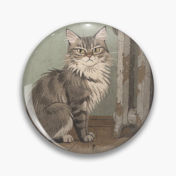 Item preview, Outraged Siberian Cat Evicted From the Warm Radiator Folk Art designed and sold by PictorialWhimsy.