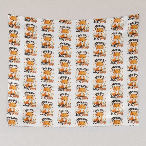Item preview, Hey You, Stay Foxy | Cute Kawaii Fox Cartoon Sticker | Adorable Woodland Animal Gift designed and sold by CRAZZYDOODLES.