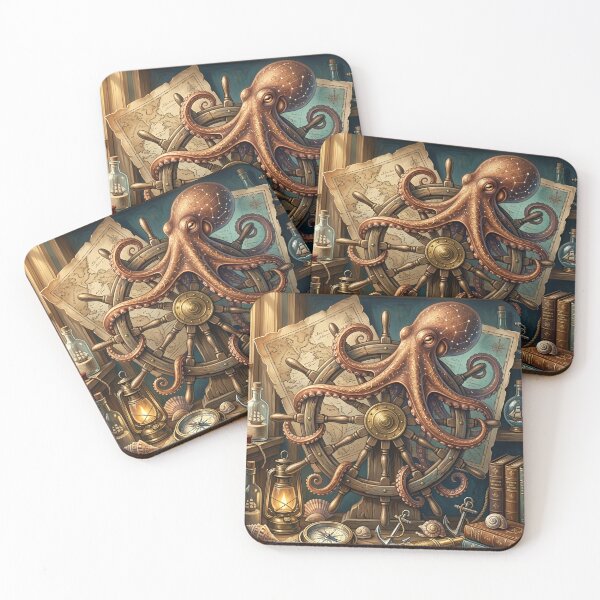 Item preview, Vintage Nautical Octopus Classic Maritime Ocean Wall Art  Retro Sea Creature Illustration designed and sold by ZyxDes.