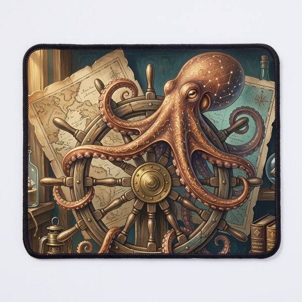 Item preview, Vintage Nautical Octopus Classic Maritime Ocean Wall Art Retro Sea Creature Illustration designed and sold by ZyxDes.