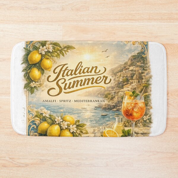 Item preview, Italian Summer Amalfi Coast Aesthetic Lemon Spritz Vintage Travel Poster Art designed and sold by MartBook.