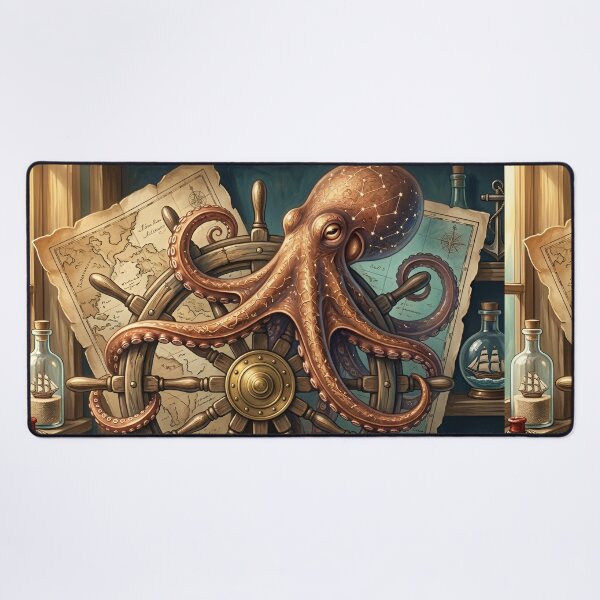 Item preview, Vintage Nautical Octopus Classic Maritime Ocean Wall Art Retro Sea Creature Illustration designed and sold by ZyxDes.