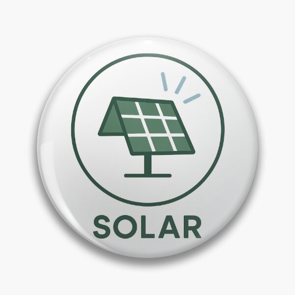 Item preview, Solar Power Badge Icon - Minimalist Clean Energy Sticker designed and sold by minynature.