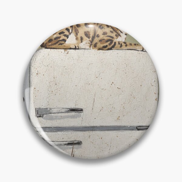 Item preview, Ocicat Perched Atop the Fridge Judging Everyone Folk Art designed and sold by PictorialWhimsy.