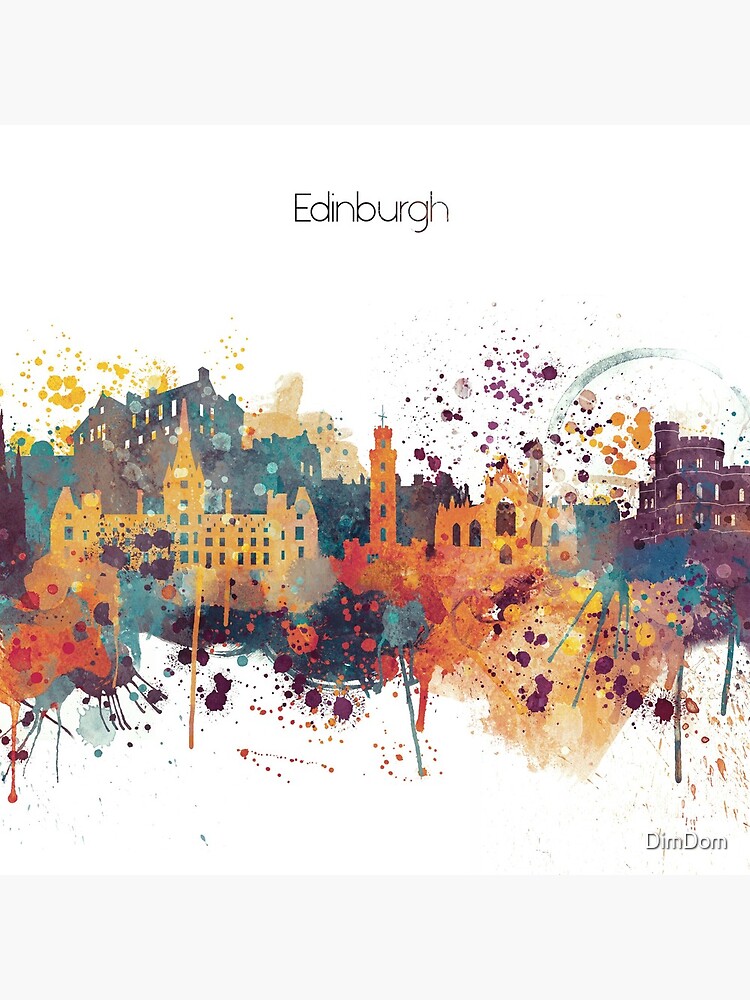 Edinburgh Watercolour Skyline by DimDom