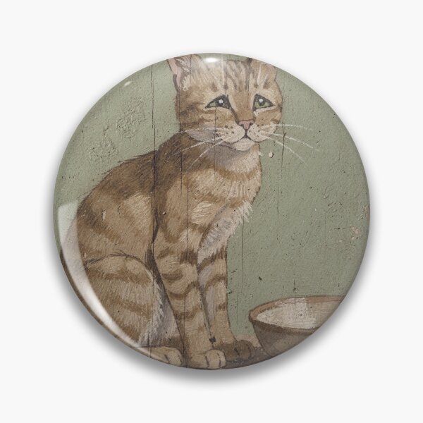 Item preview, Disgruntled Chausie Cat Denied a Second Dinner Folk Art designed and sold by PictorialWhimsy.