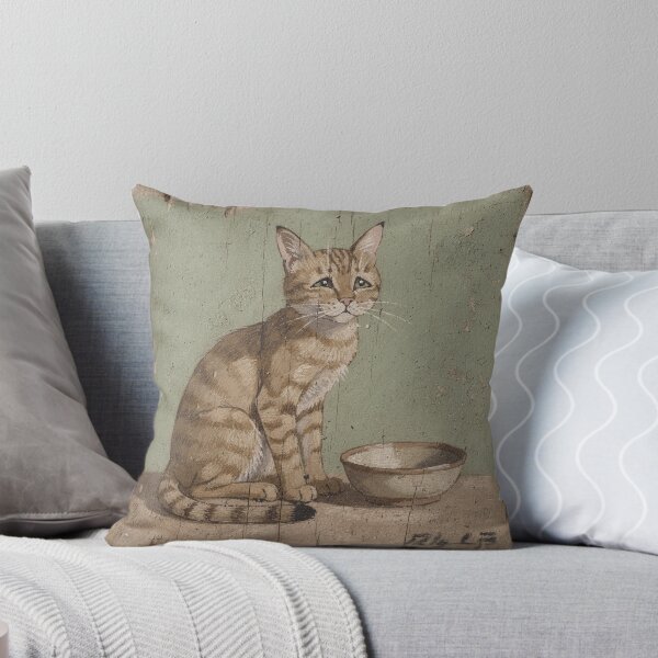 Item preview, Disgruntled Chausie Cat Denied a Second Dinner Folk Art designed and sold by PictorialWhimsy.