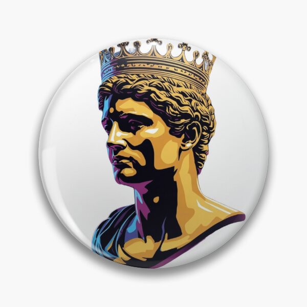 Item preview, Golden Crown Roman Emperor Greek Statue Pop Art designed and sold by Ankushpc.