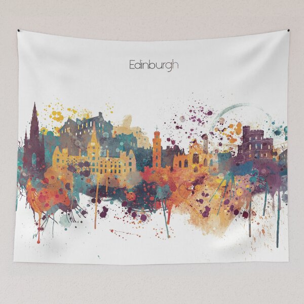 Item preview, Edinburgh Watercolour Skyline designed and sold by DimDom.