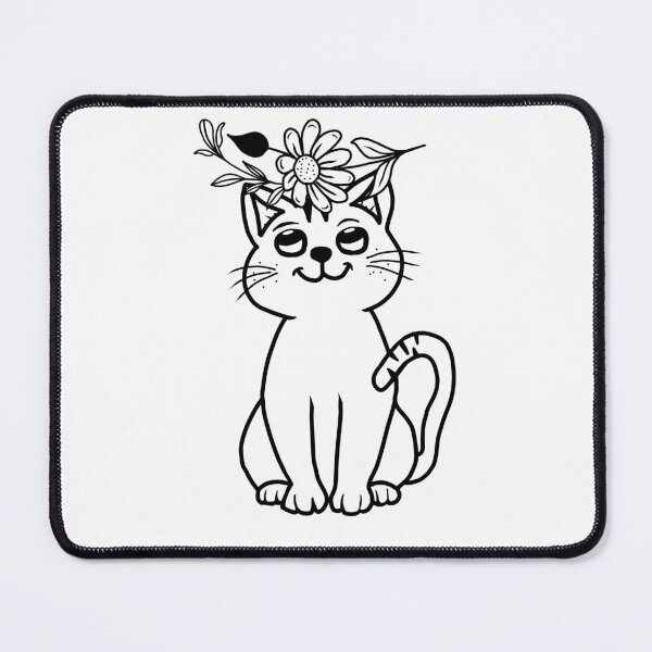 Item preview, `Cute Cat Daisy Crown Drawing designed and sold by Graphroad.