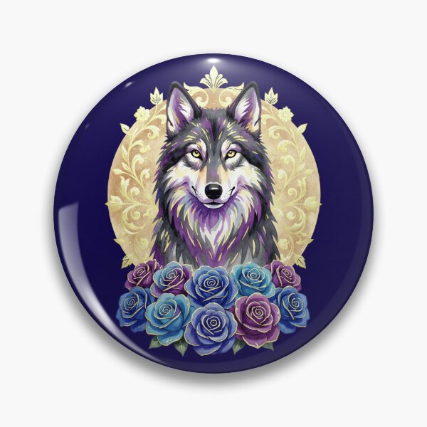 Item preview, Celestial Wolf & Moon Roses | Witchy Watercolor Floral designed and sold by Starlett Designs.