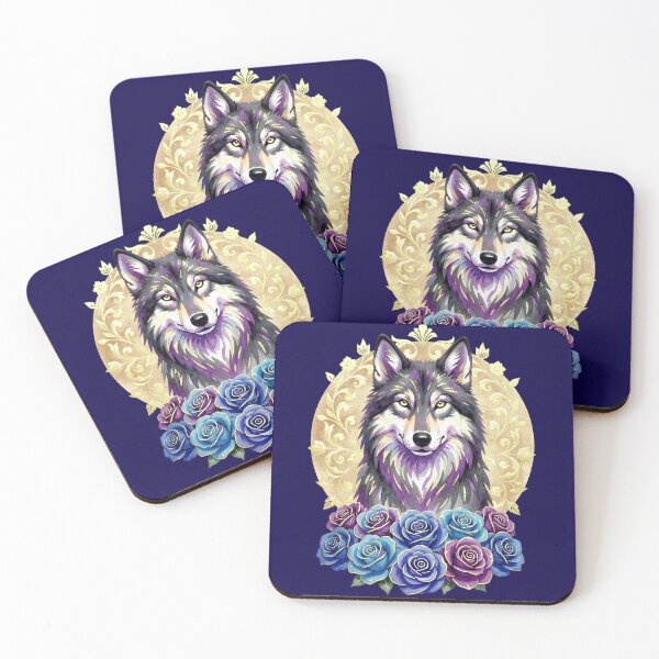 Item preview, Celestial Wolf & Moon Roses | Witchy Watercolor Floral designed and sold by Starlett Designs.