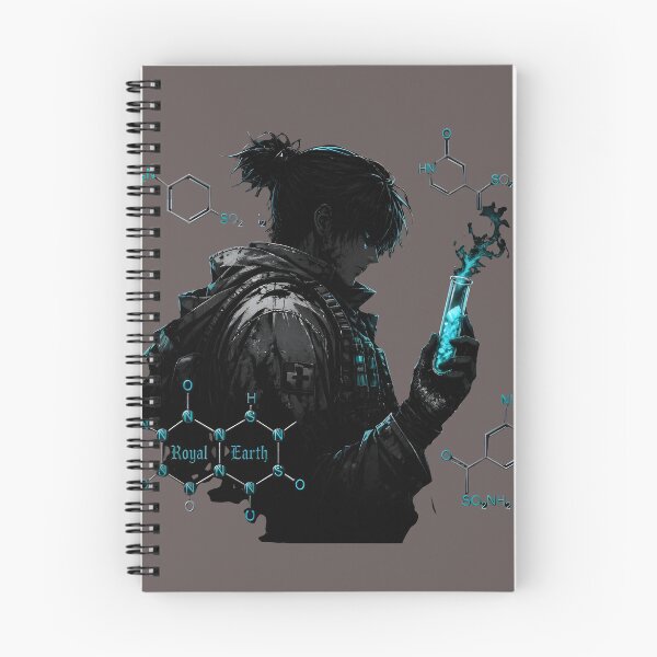 Item preview,  Organic Chemist Sketch with Molecular Formulas and Blue Glow designed and sold by RoyalEarthstore.