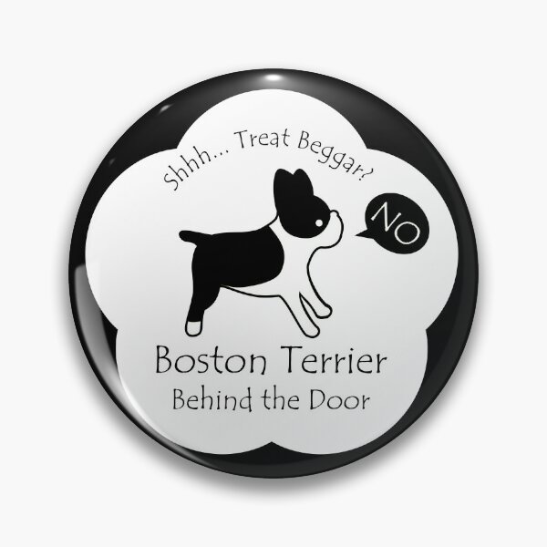 Item preview, Funny Boston Terrier Treat Beggar Behind the Door White Base designed and sold by Na7nasColorShop.