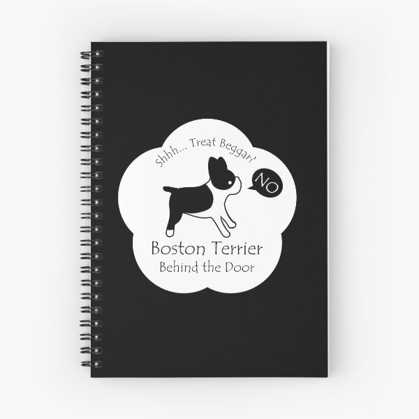 Item preview, Funny Boston Terrier Treat Beggar Behind the Door White Base designed and sold by Na7nasColorShop.