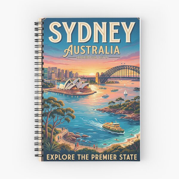 Item preview, Vintage Sydney Australia Travel Poster designed and sold by ArtworkNorth.