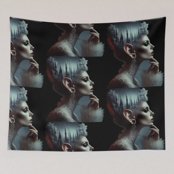 Item preview, Gothic Ice Queen with Dark Castle Mindscape Art designed and sold by LujziWorld.