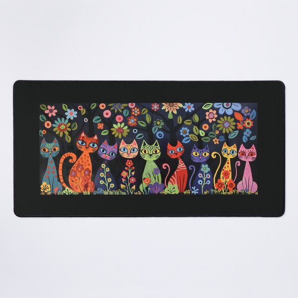 Item preview, Colorful Cat, Abstract Cat, Cat Folk Art designed and sold by xiao xuans.