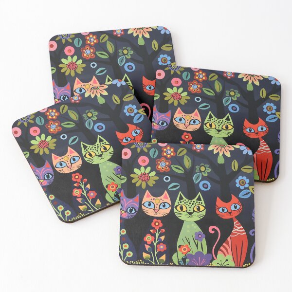 Item preview, Colorful Cat, Abstract Cat, Cat Folk Art designed and sold by xiao xuans.