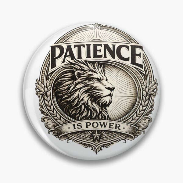 Item preview, Patience Is Power Vintage Lion Emblem designed and sold by Presshue.