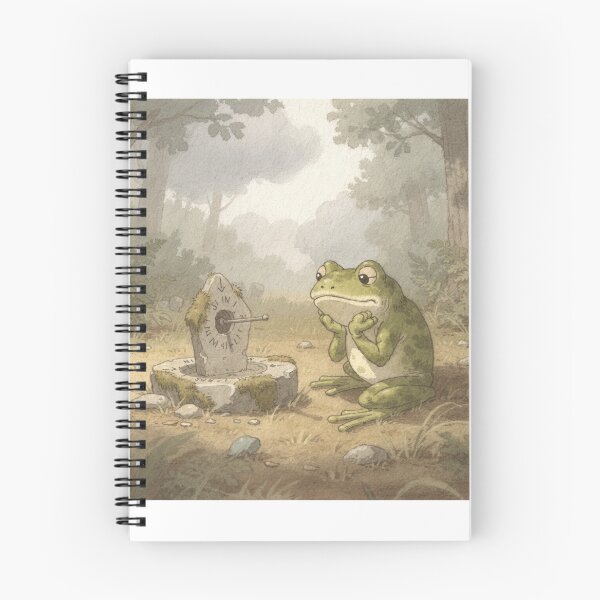 Item preview, Frog Sundial Keeper Waiting for the Sun Cottagecore Art designed and sold by PictorialWhimsy.