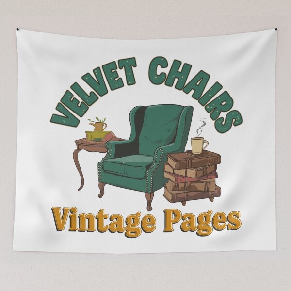 Item preview, Vintage Velvet Chair Books Coffee Aesthetic designed and sold by Coffread.