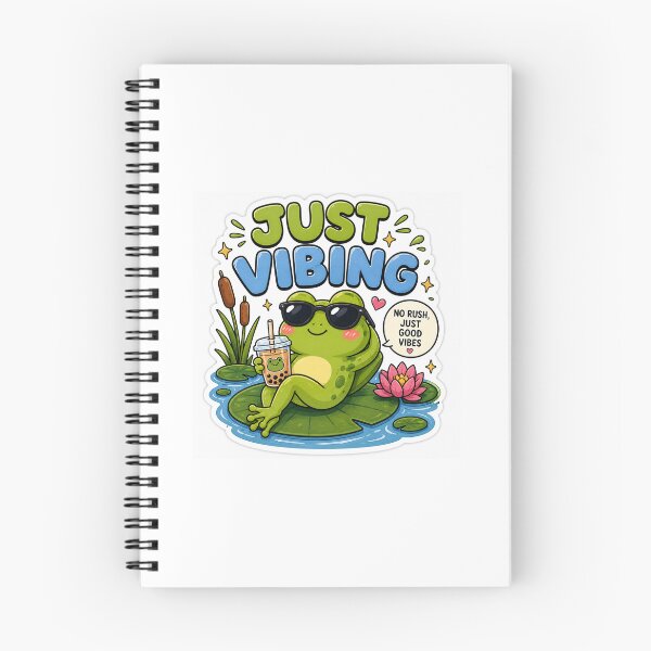 Item preview, Just Vibing Cute Frog  designed and sold by BrainBuckets.