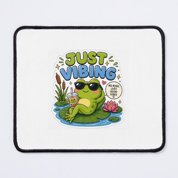 Item preview, Just Vibing Cute Frog  designed and sold by BrainBuckets.