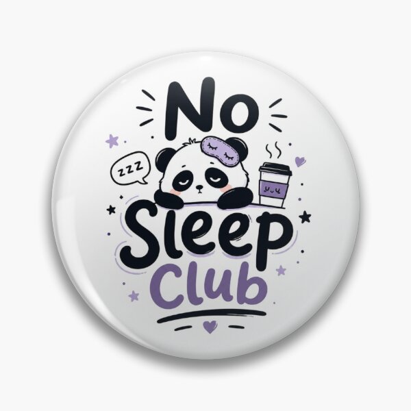 Item preview, No Sleep Club Cute Kawaii Sleepy Panda Coffee Typography | Funny Insomnia Quote Sticker designed and sold by Sanika arts .