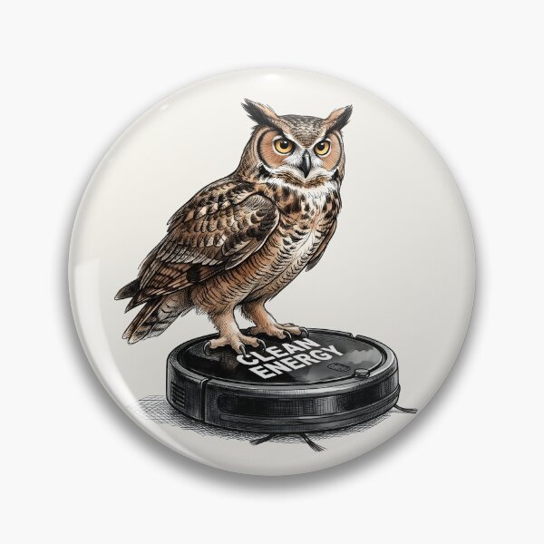 Item preview, Clean Energy - Funny Owl on Robot Vacuum Cleaner Art designed and sold by SoulPT.